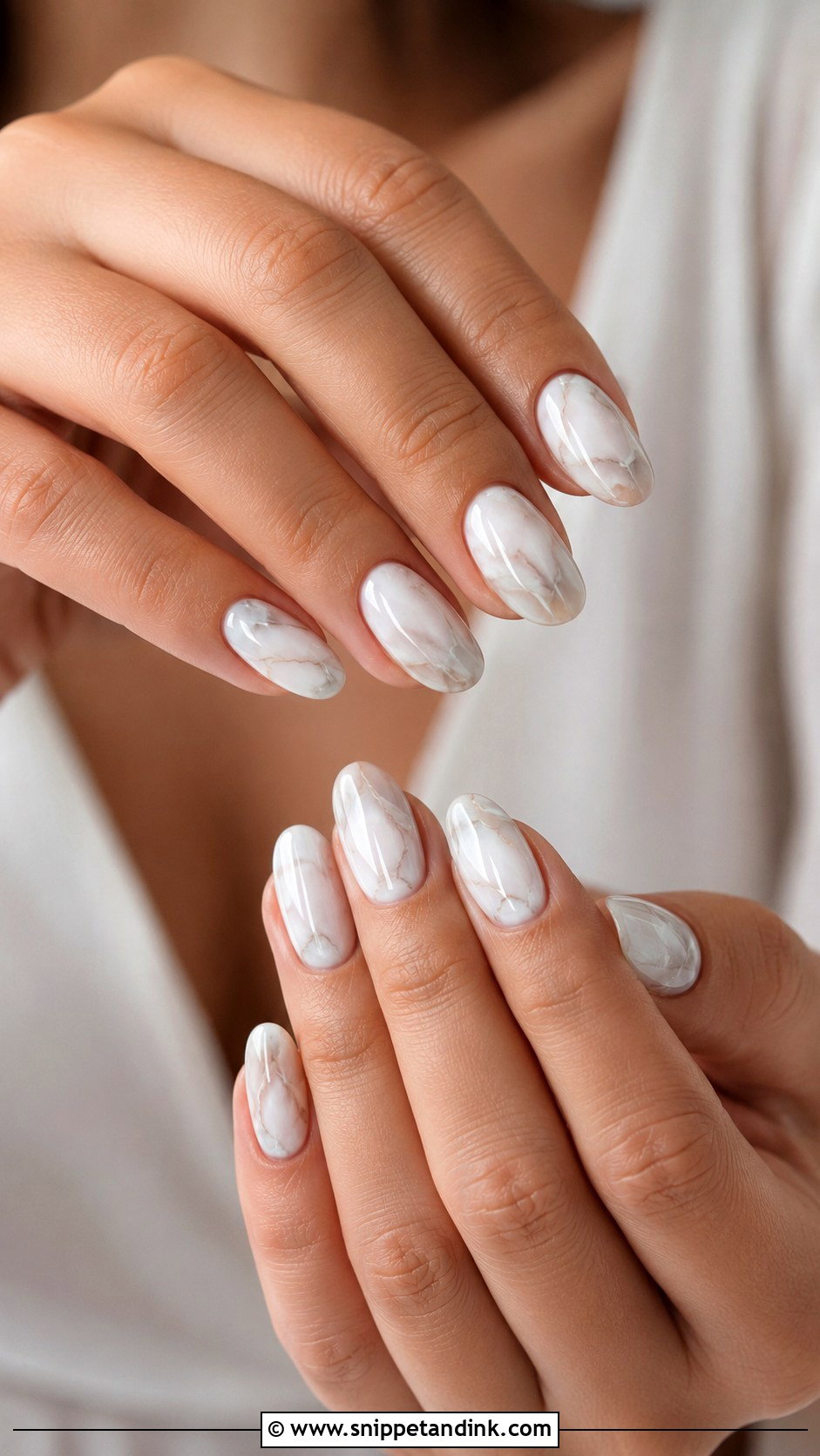 White Marble Wedding Nails - Snippet and Ink - 20 White Wedding Nails Brides