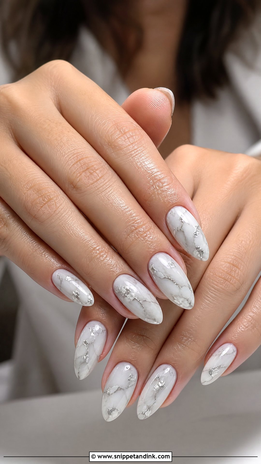 White Marble Wedding Nails - Snippet and Ink - 25 Elegant White Wedding Nail Art Ideas