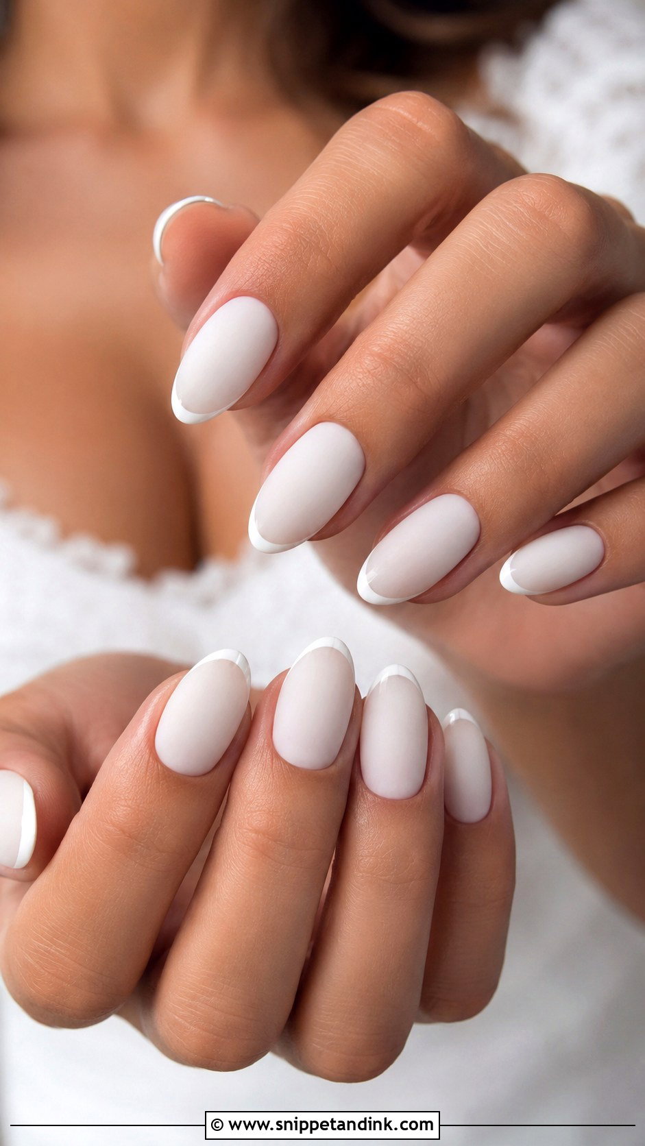 White Matte Bridal Nails - Snippet and Ink - 20 White Bridal Wedding Nails