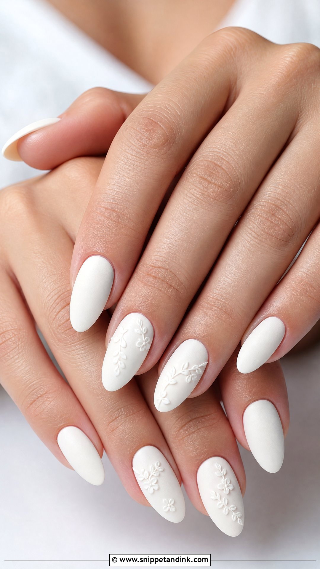 White Matte Wedding Nails - Snippet and Ink - 25 Elegant White Wedding Nail Art Ideas