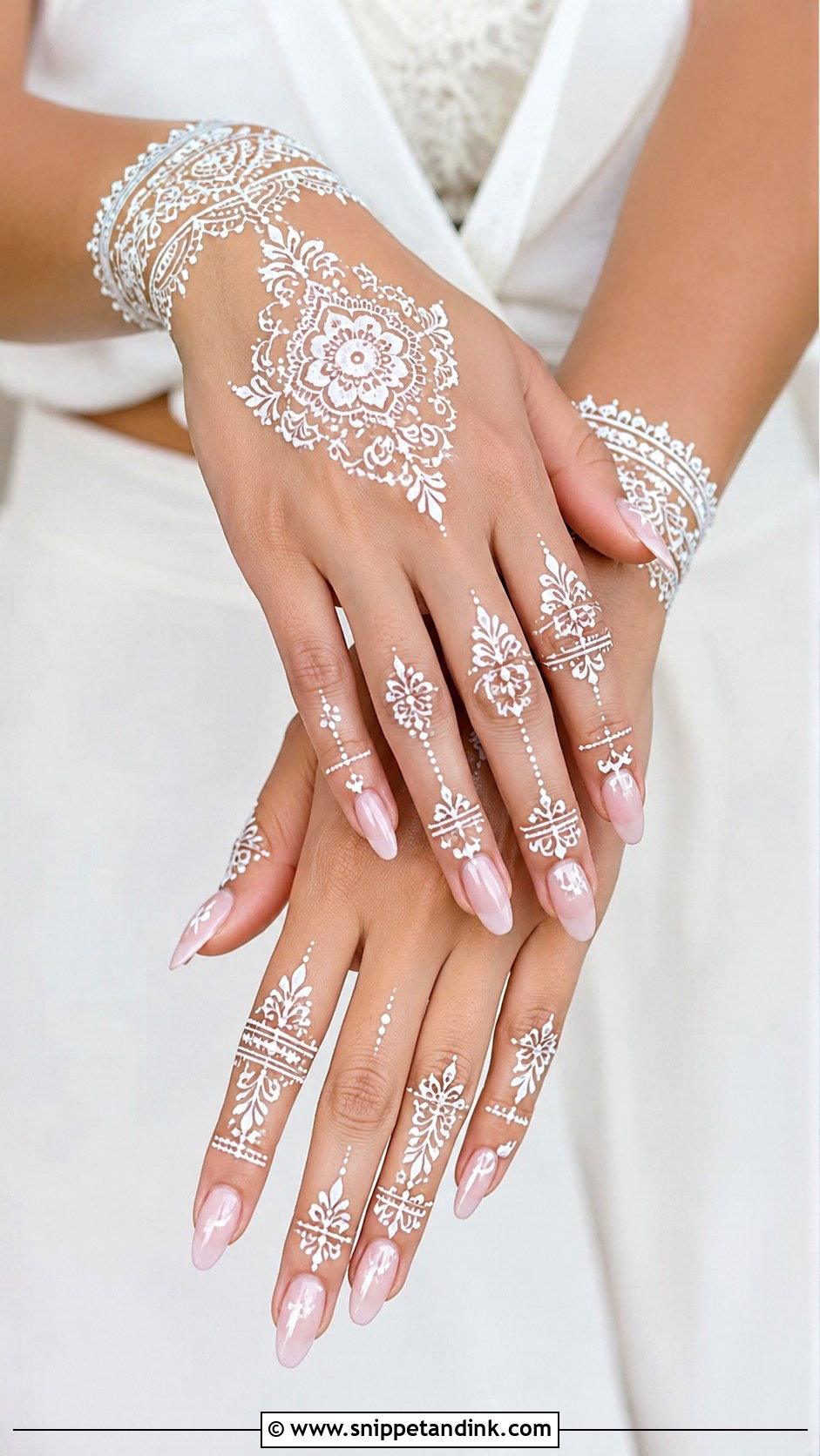 White Mehndi Design - Snippet and Ink - 35 Trending Mehndi Designs