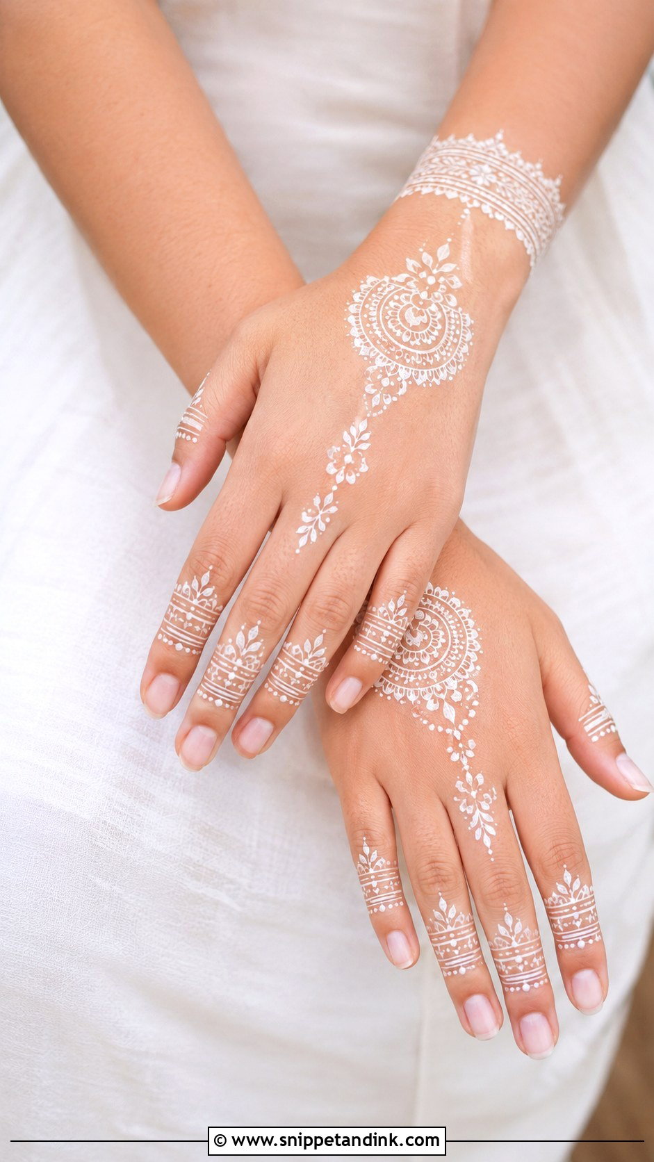 White Mehndi Design - Snippet and Ink - 35 Best Mehndi Designs