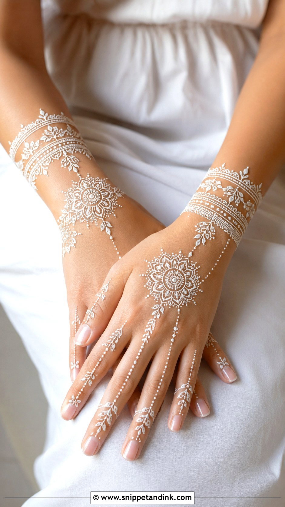 White Mehndi Design - Snippet and Ink - 35 Mehndi Art Designs