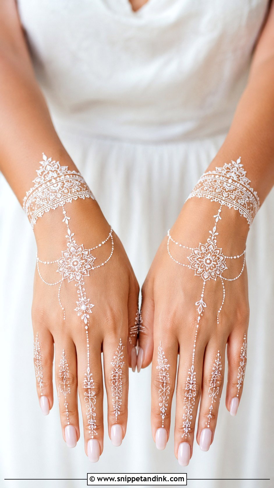 White Mehndi Design - Snippet and Ink - 30 Cool Mehndi Designs