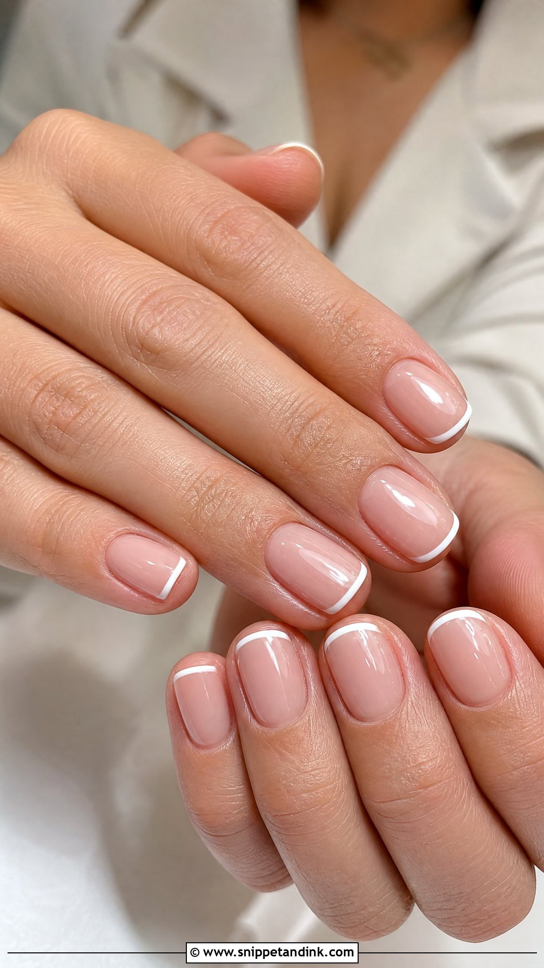 White Micro French Nails For Sister Wedding - Snippet and Ink - 20 Nails for Sisters Wedding