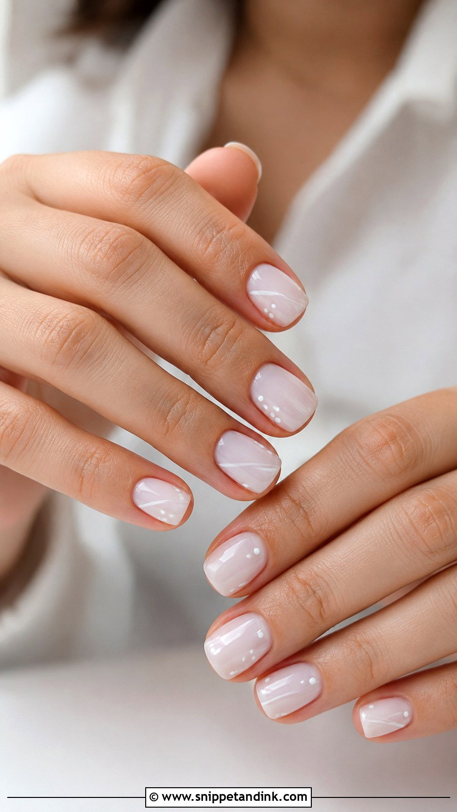 White Minimal Wedding Nails - Snippet and Ink - 30 White Wedding Nails