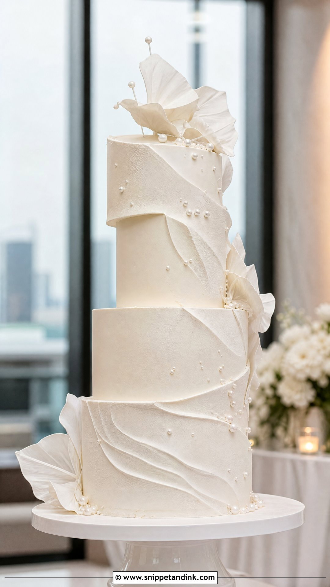 White Modern Wedding Cake - Snippet and Ink - 30 White Cakes for Wedding