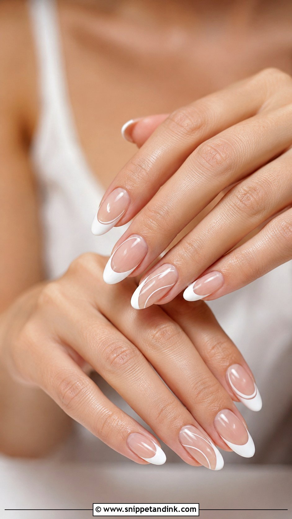 White Negative Space Bride Nails - Snippet and Ink - 20 White Bride Nails Wedding