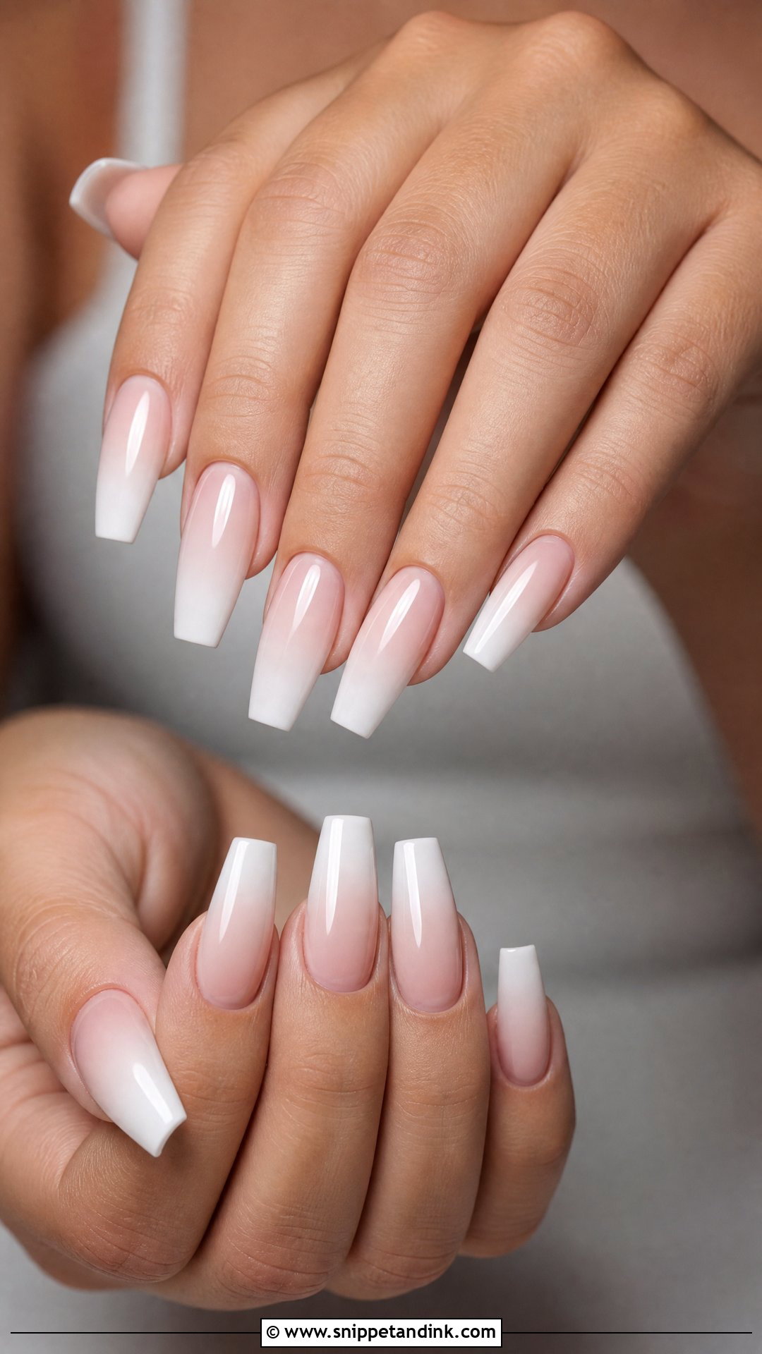 White Ombre Bridal Nails - Snippet and Ink - 35 Bridal Nail Art Ideas
