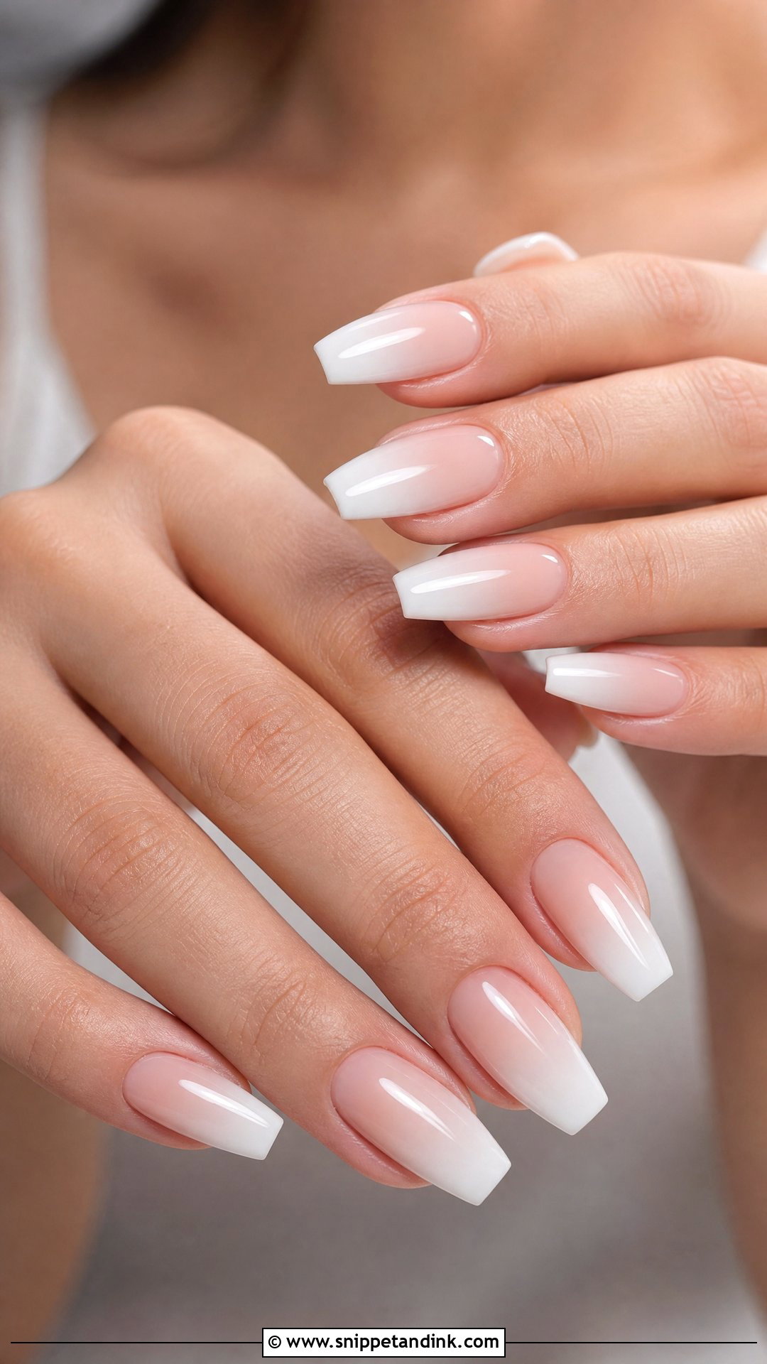 White Ombre Bridal Nails - Snippet and Ink - 35 Bridal Nails