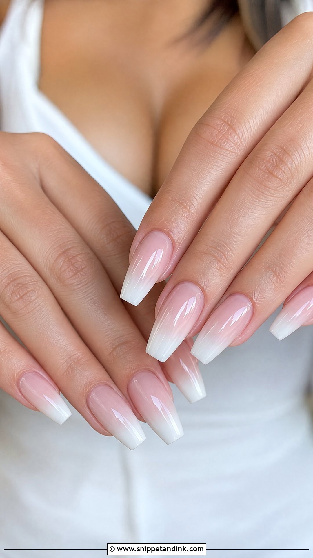 White Ombre Bridal Nails - Snippet and Ink - 35 Bridal Nails Wedding