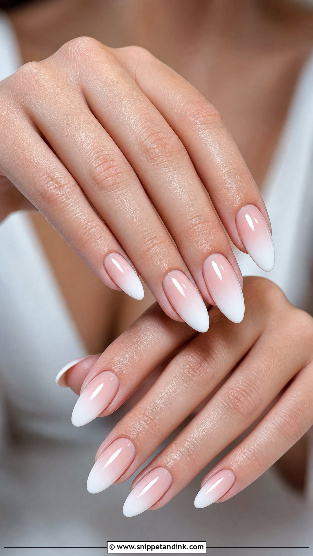 White Ombre Bridal Nails - Snippet and Ink - 35 Classy Bridal Wedding Nails for Bride