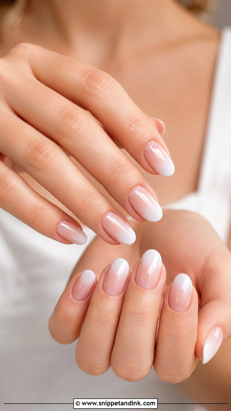 White Ombre Bridal Nails - Snippet and Ink - 20 Bridal Wedding Nail Designs
