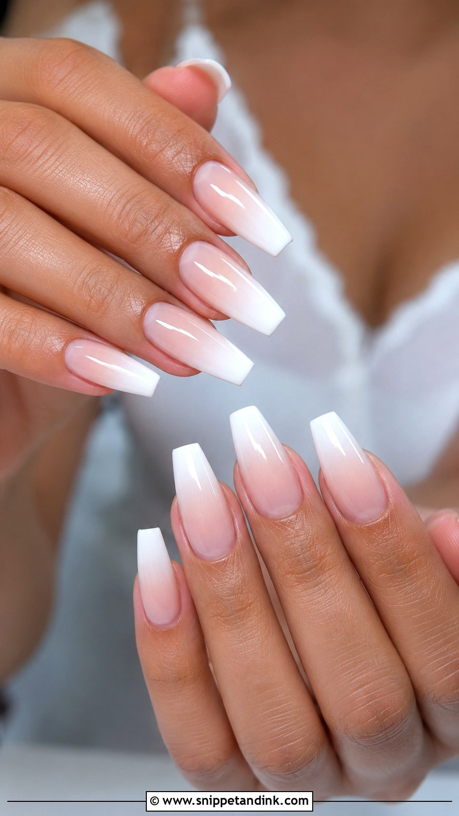 White Ombre Bridal Nails - Snippet and Ink - 20 Cute Bridal Nails