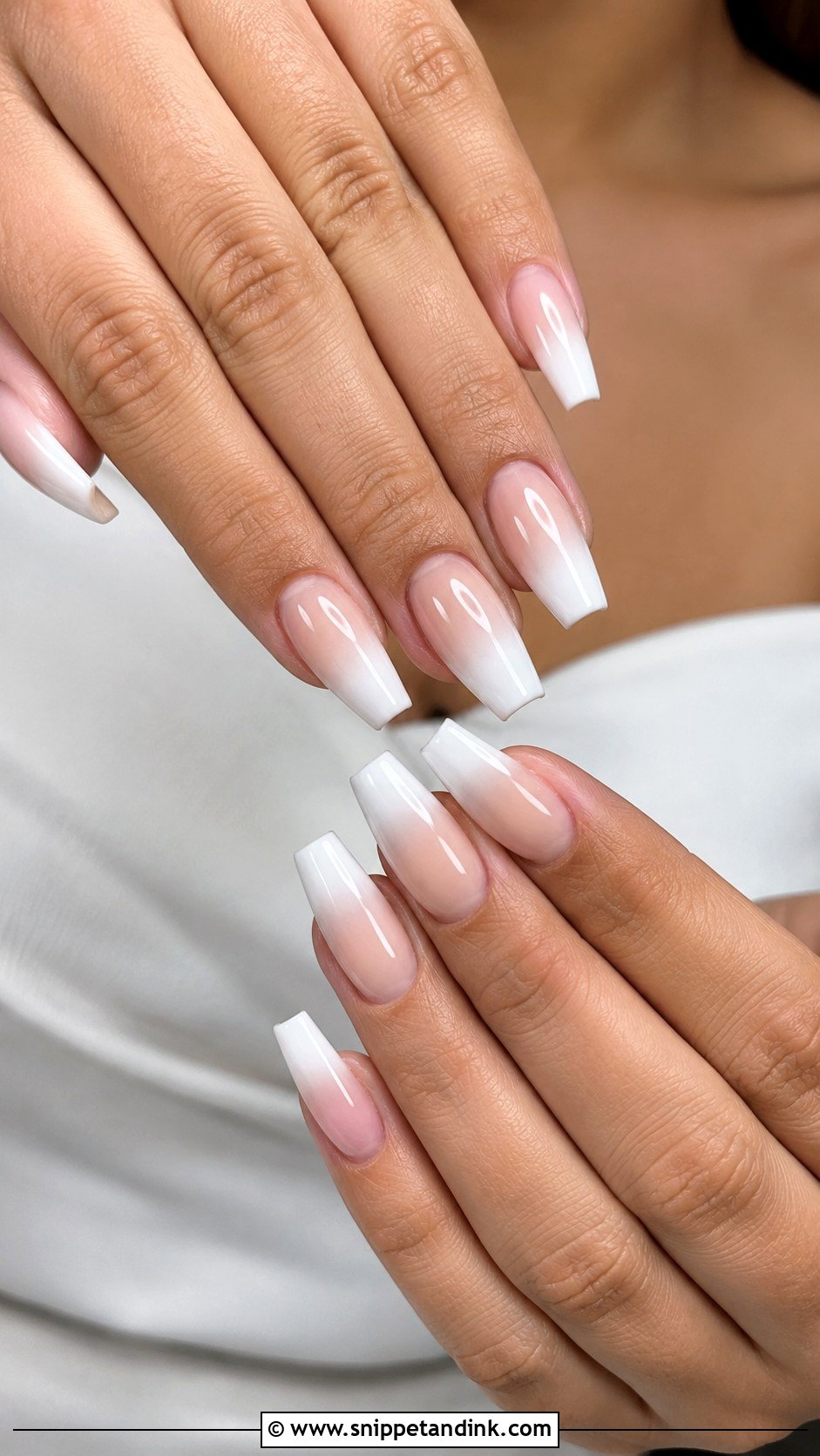 White Ombre Bridal Nails - Snippet and Ink - 20 Simple Bridal Nails Designs
