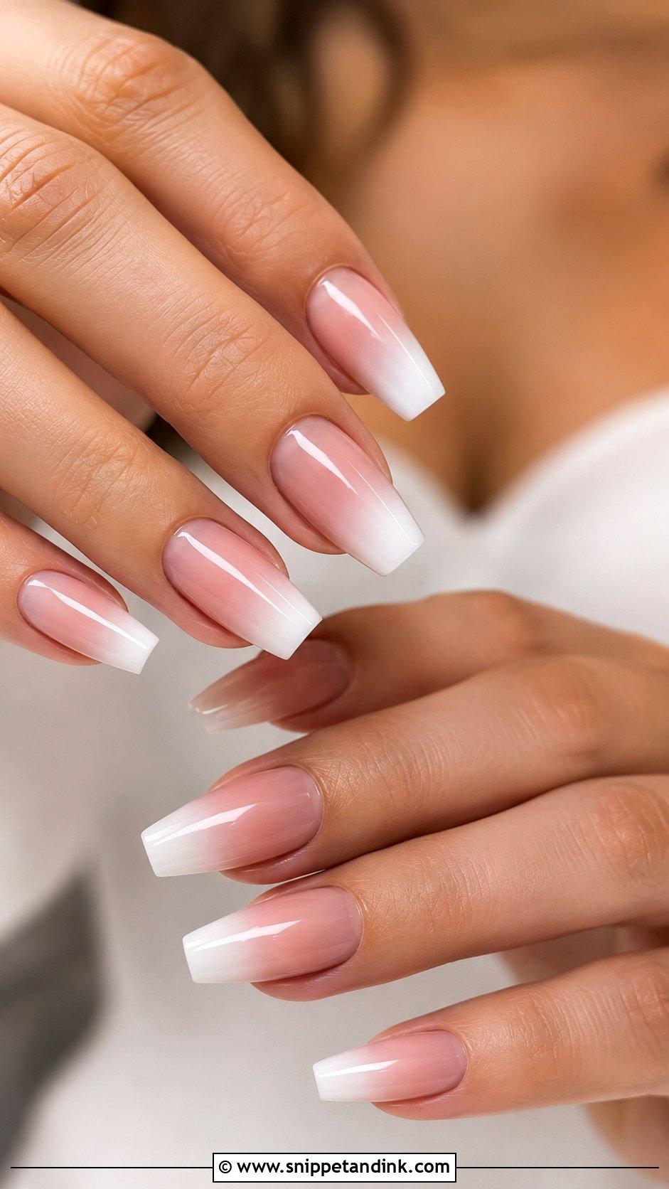 White Ombre Bride Nails - Snippet and Ink - 30 Nails for the Bride Wedding