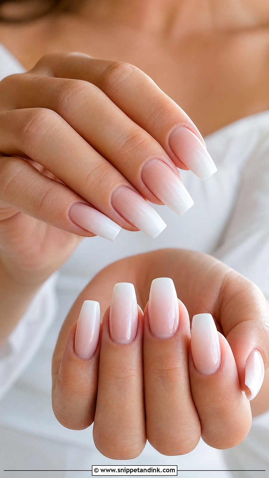 White Ombre Bride Nails - Snippet and Ink - 35 Bride Nails Wedding