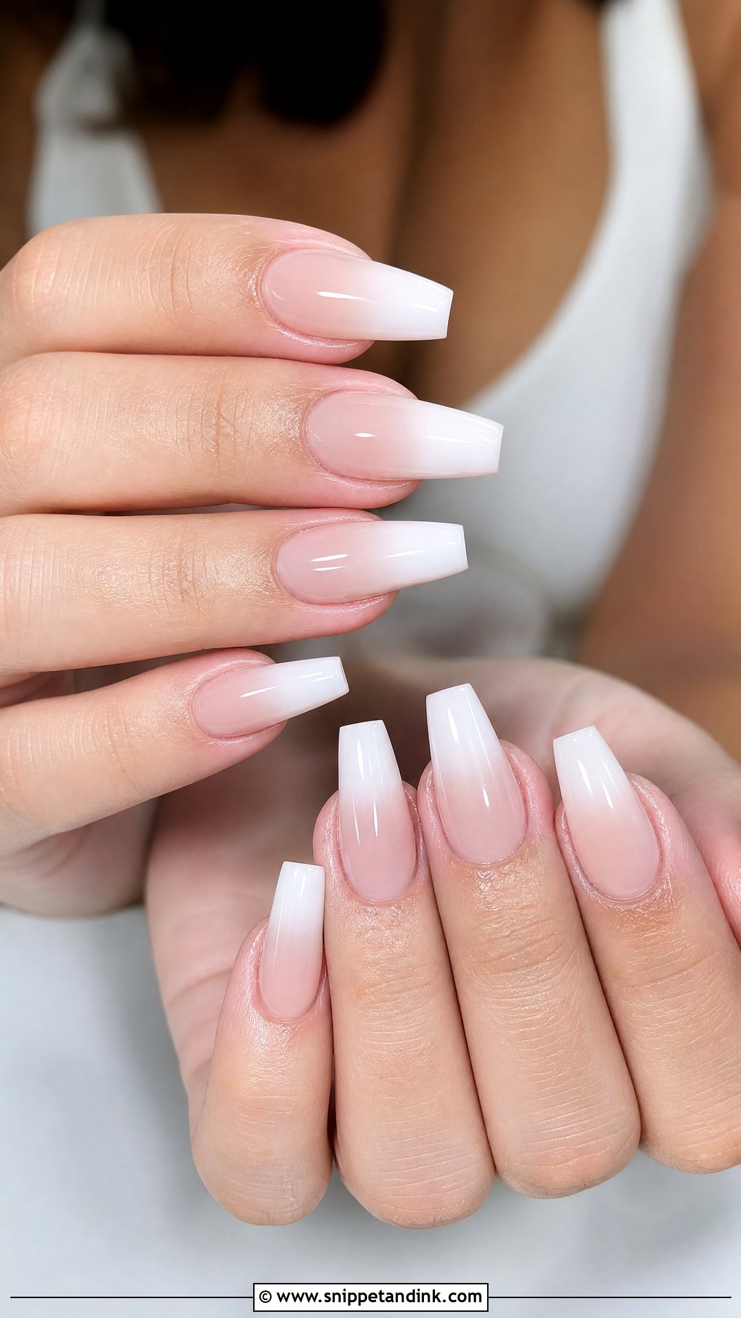 White Ombre Bride Nails - Snippet and Ink - 35 Bride Nails