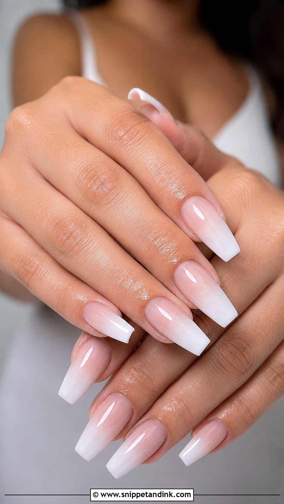 White Ombre Bridesmaid Nails - Snippet and Ink - 20 Nails for a Wedding Bridesmaid