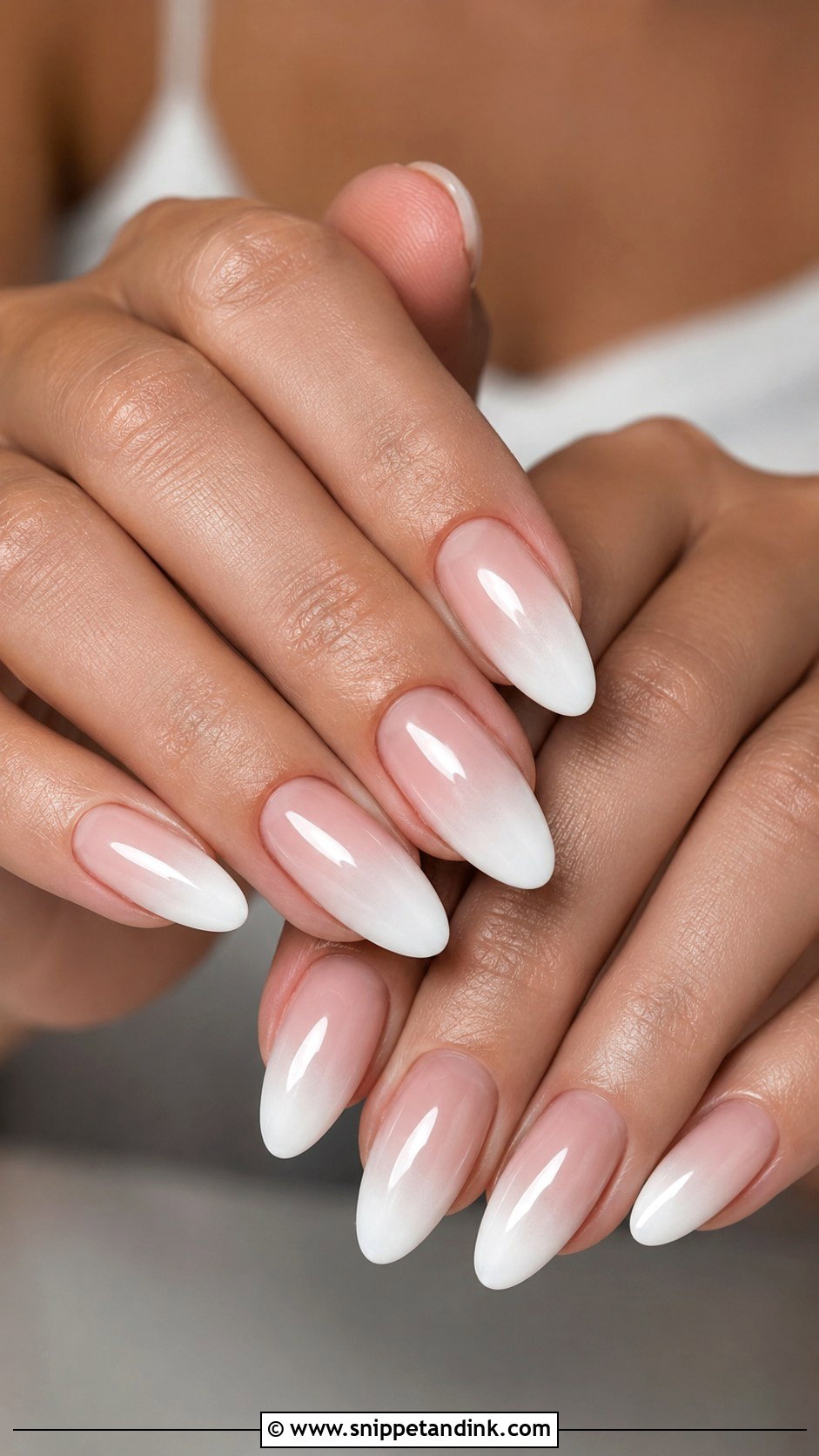 White Ombre Gel Nails For Bride Wedding - Snippet and Ink - 20 Gel Nails for the Bride Wedding