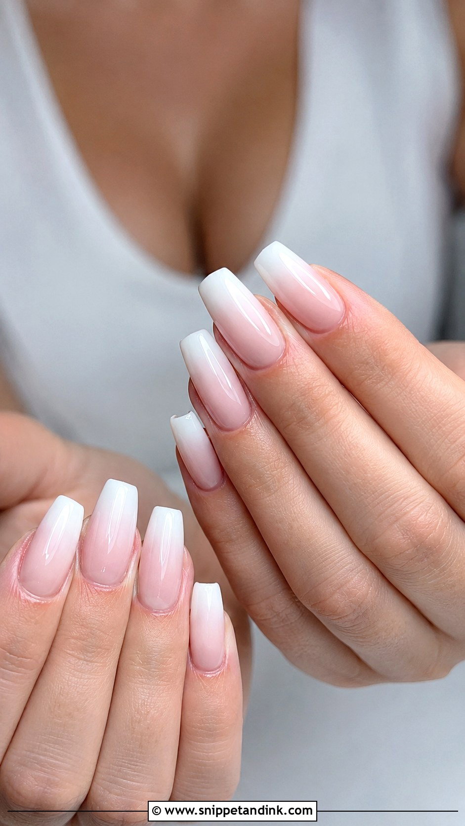 White Ombre Wedding Nails - Snippet and Ink - 20 Bridal Manicure Wedding Nails Ideas