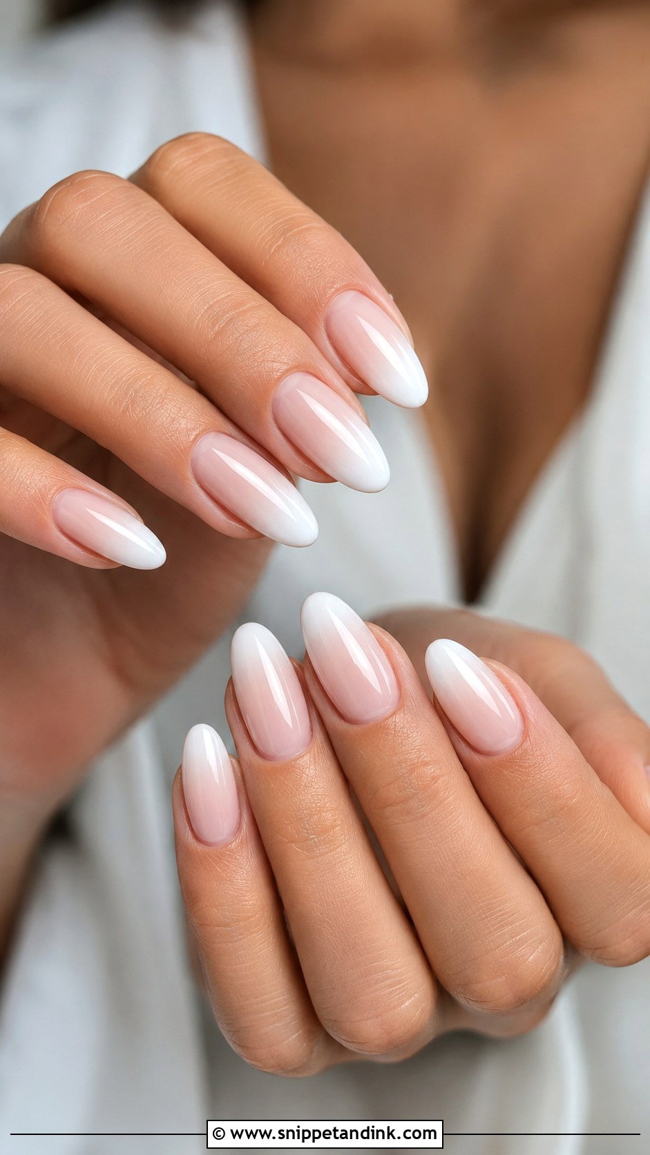 White Ombre Wedding Nails - Snippet and Ink - 20 Simple Wedding Nails Design