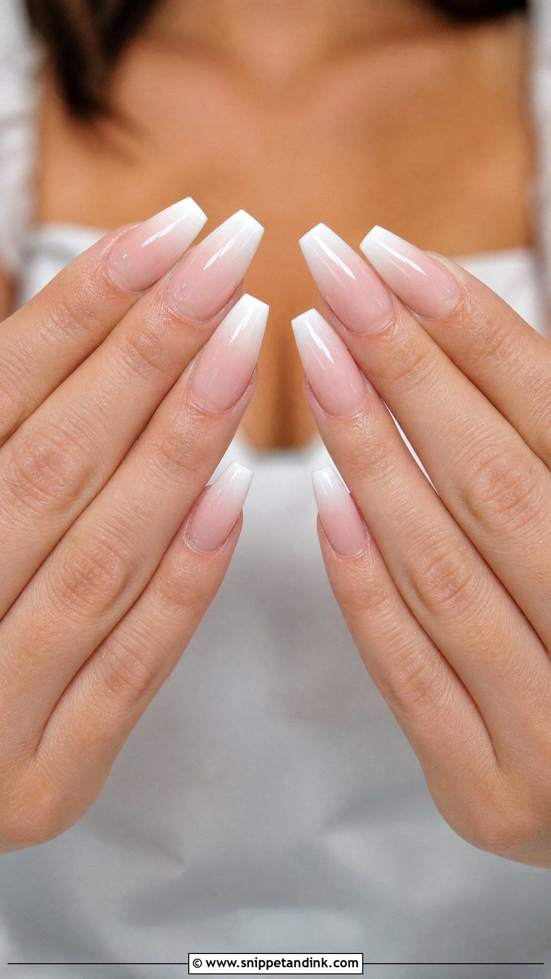 White Ombre Wedding Nails - Snippet and Ink - 25 Wedding Nails 2024