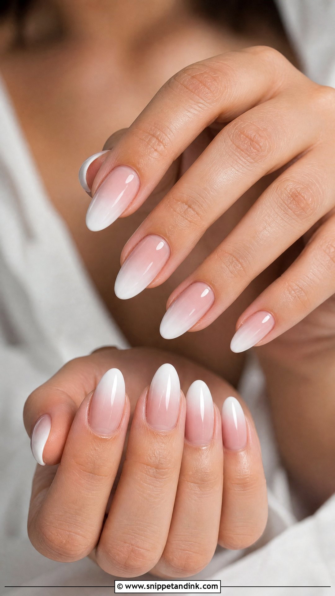 White Ombre Wedding Nails - Snippet and Ink - 35 Wedding Nails