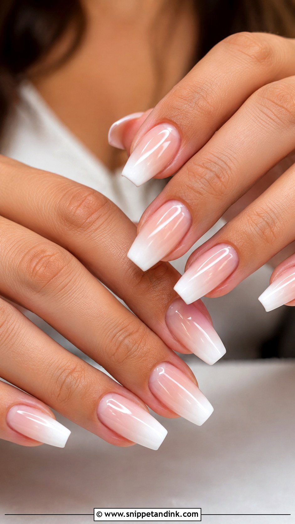 White Ombre Wedding Nails - Snippet and Ink - 20 Classy Wedding Nails Design