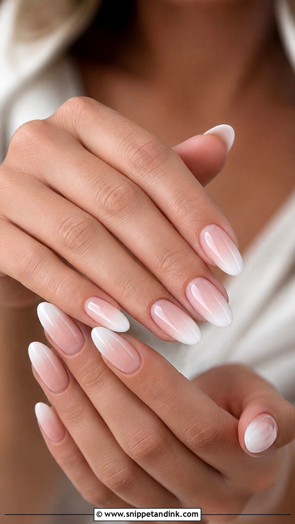 White Ombre Wedding Nails - Snippet and Ink - 20 Simple Wedding Nails Brides