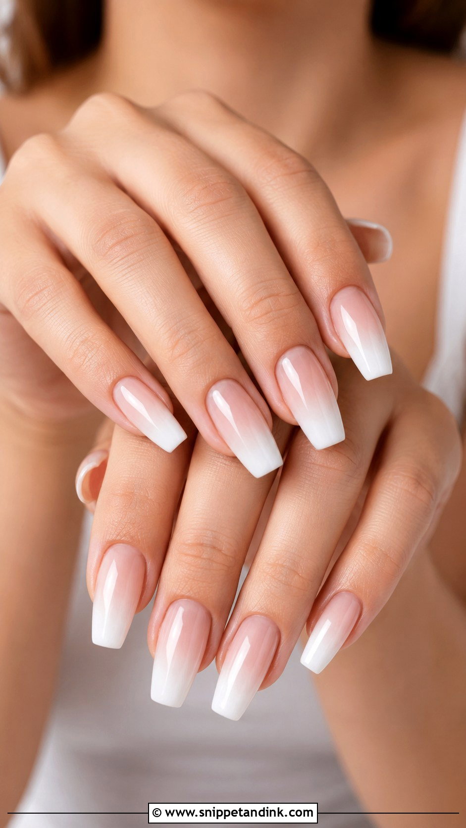 White Ombre Wedding Nails - Snippet and Ink - 20 Aesthetic Wedding Nails