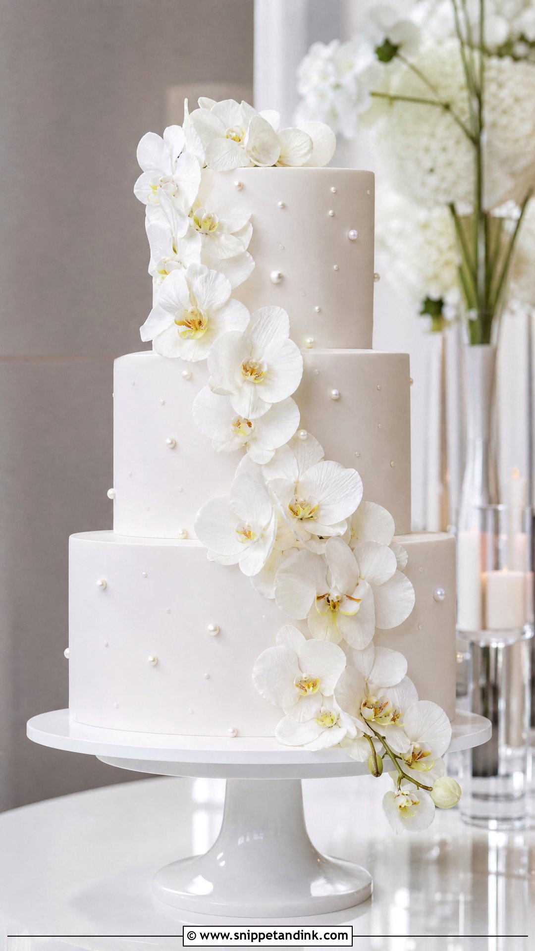 White Orchid Wedding Cake - Snippet and Ink - 30 White Cakes for Wedding