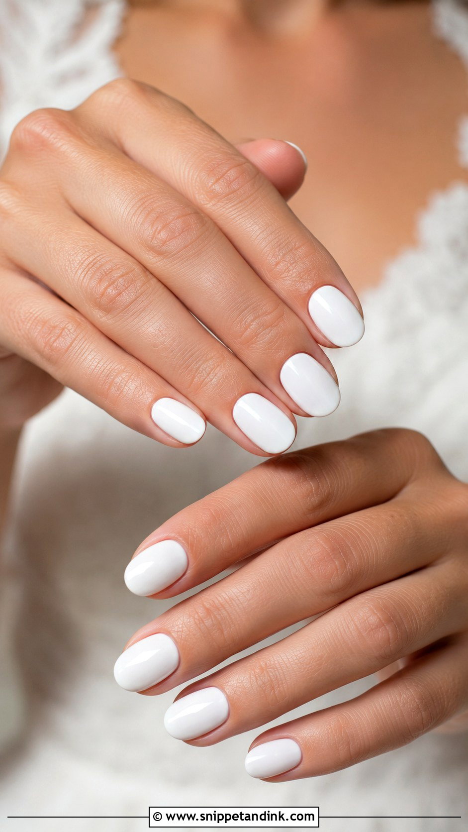 White Oval Wedding Nails - Snippet and Ink - 20 Classic Wedding Nails for Bride