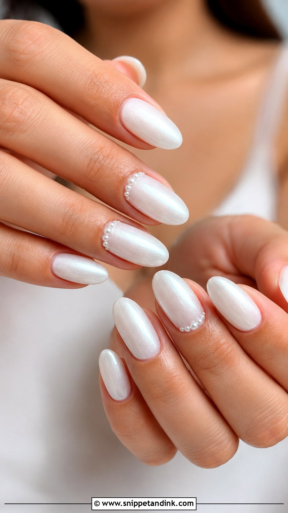 White Pearl Bridal Nails - Snippet and Ink - 20 Pearl Bridal Nails