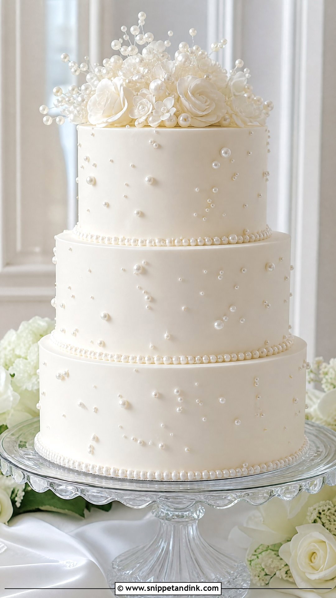 White Pearl Wedding Cake - Snippet and Ink - 30 White Cakes for Wedding