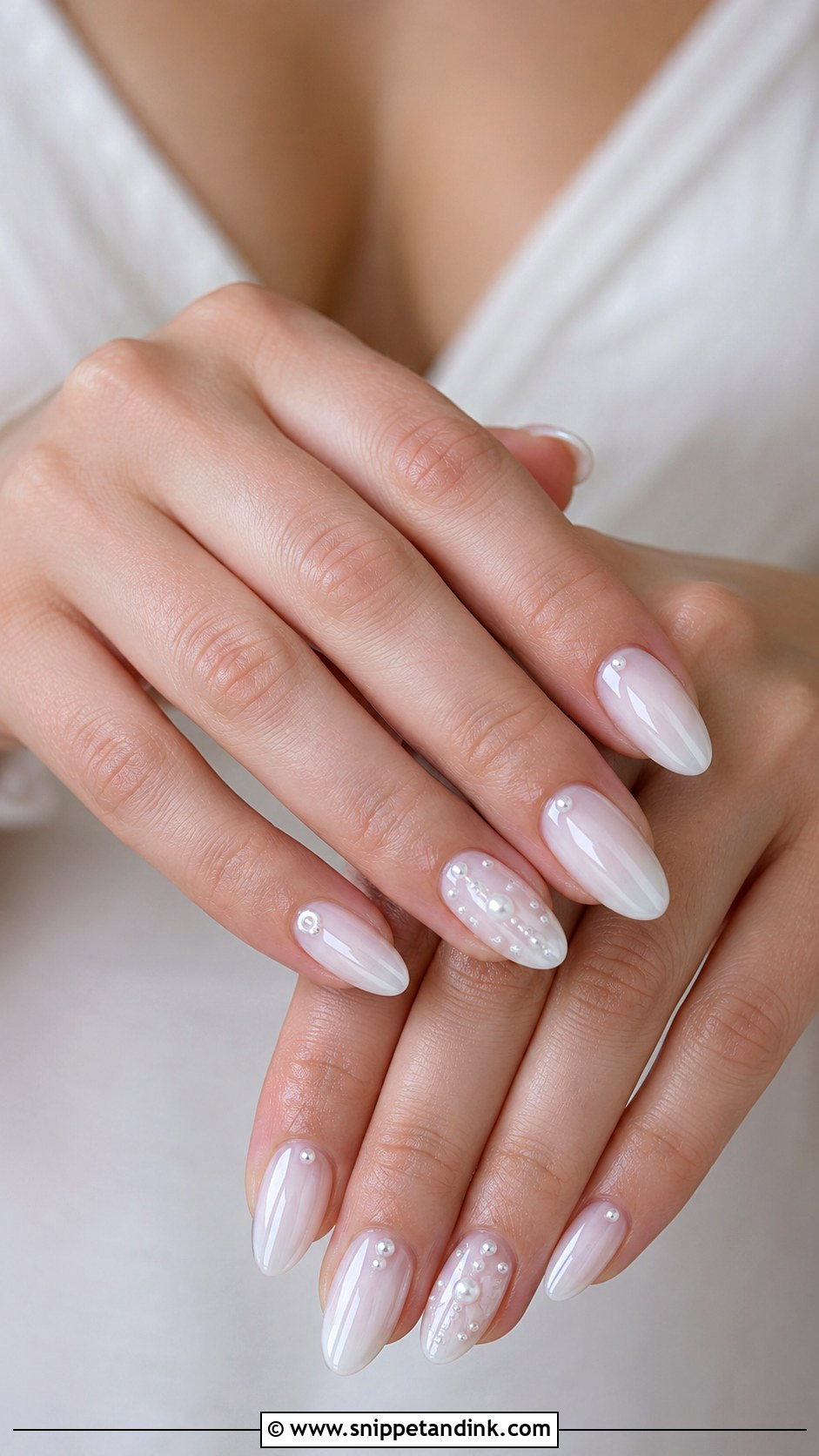 White Pearl Wedding Nails - Snippet and Ink - 30 White Wedding Nails