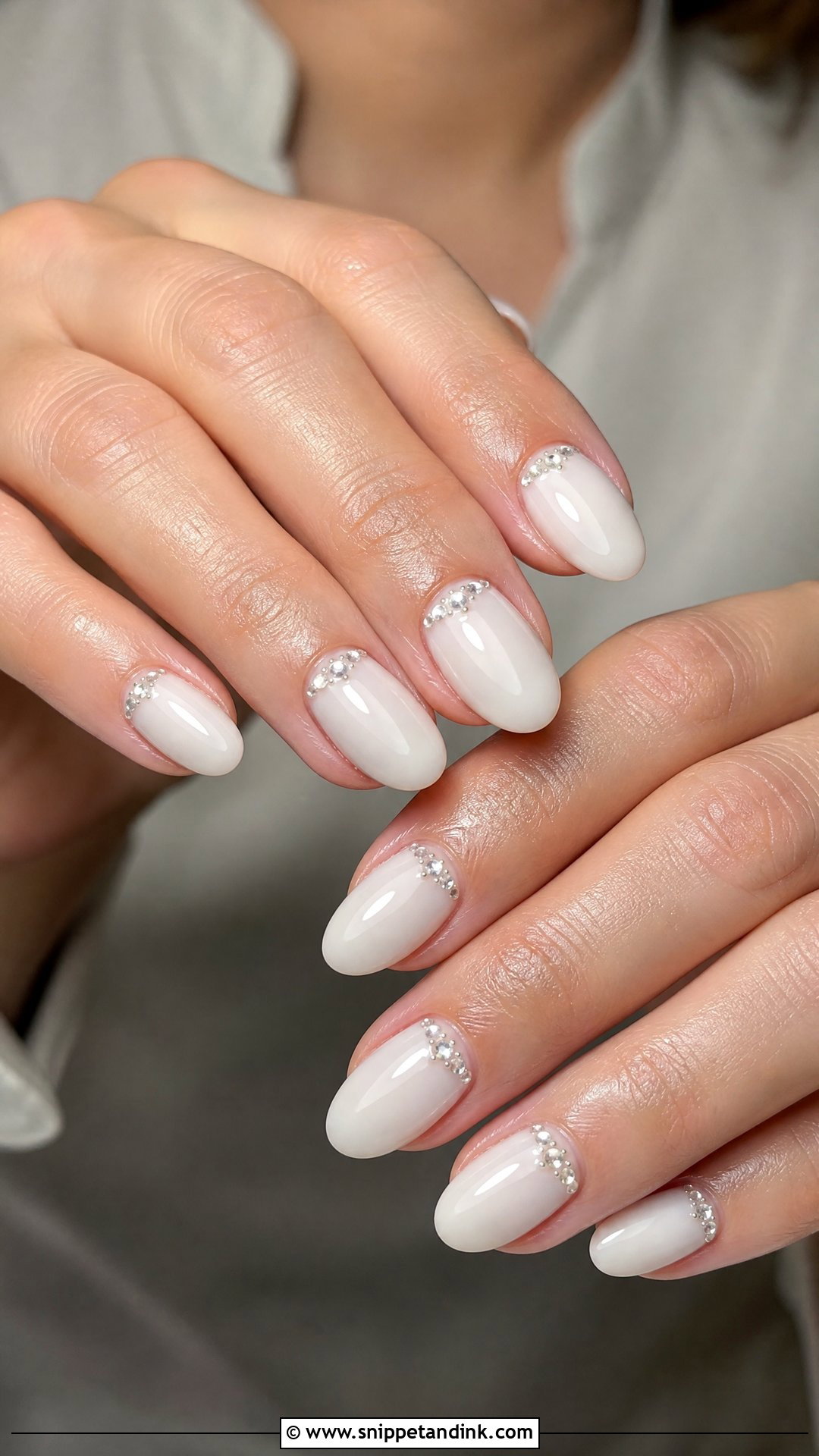 White Rhinestone Wedding Nails - Snippet and Ink - 25 Elegant White Wedding Nail Art Ideas