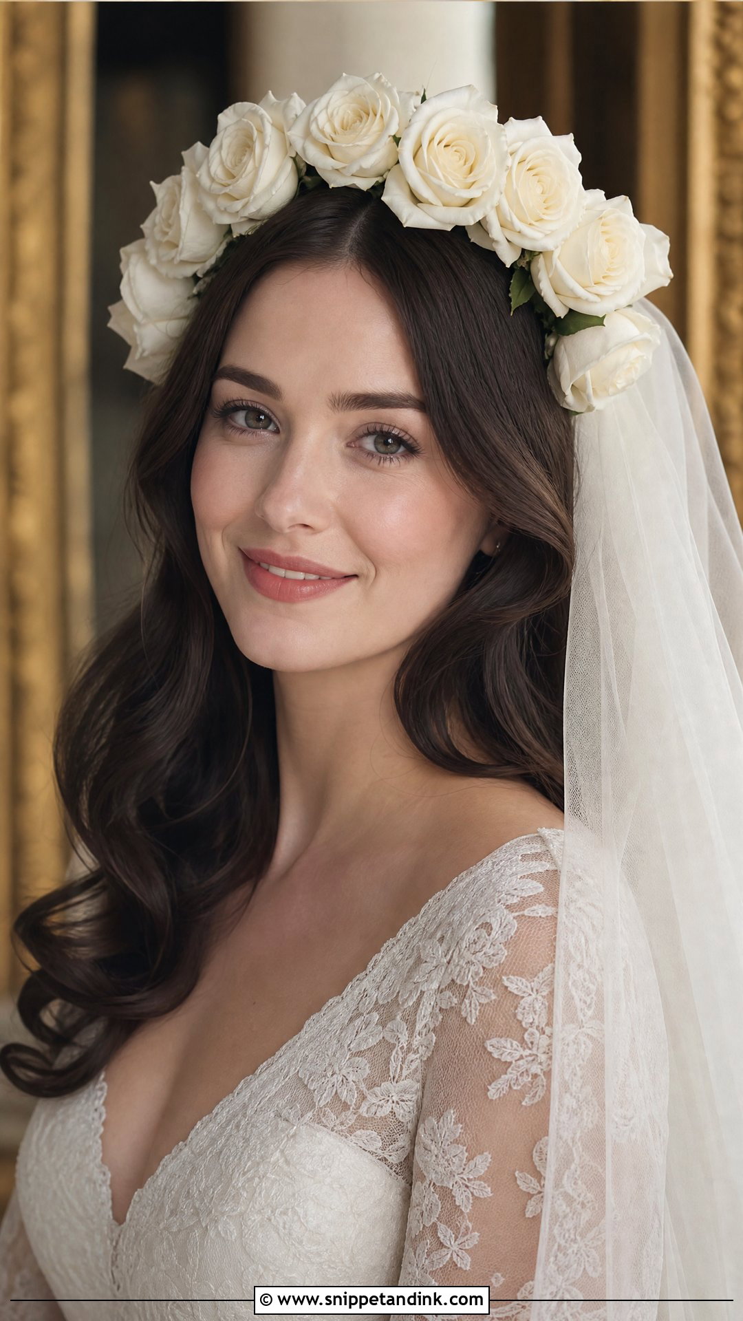 White Rose Crown for a Classic Bride - Snippet and Ink - 20 Bridal Hair Flower Ideas