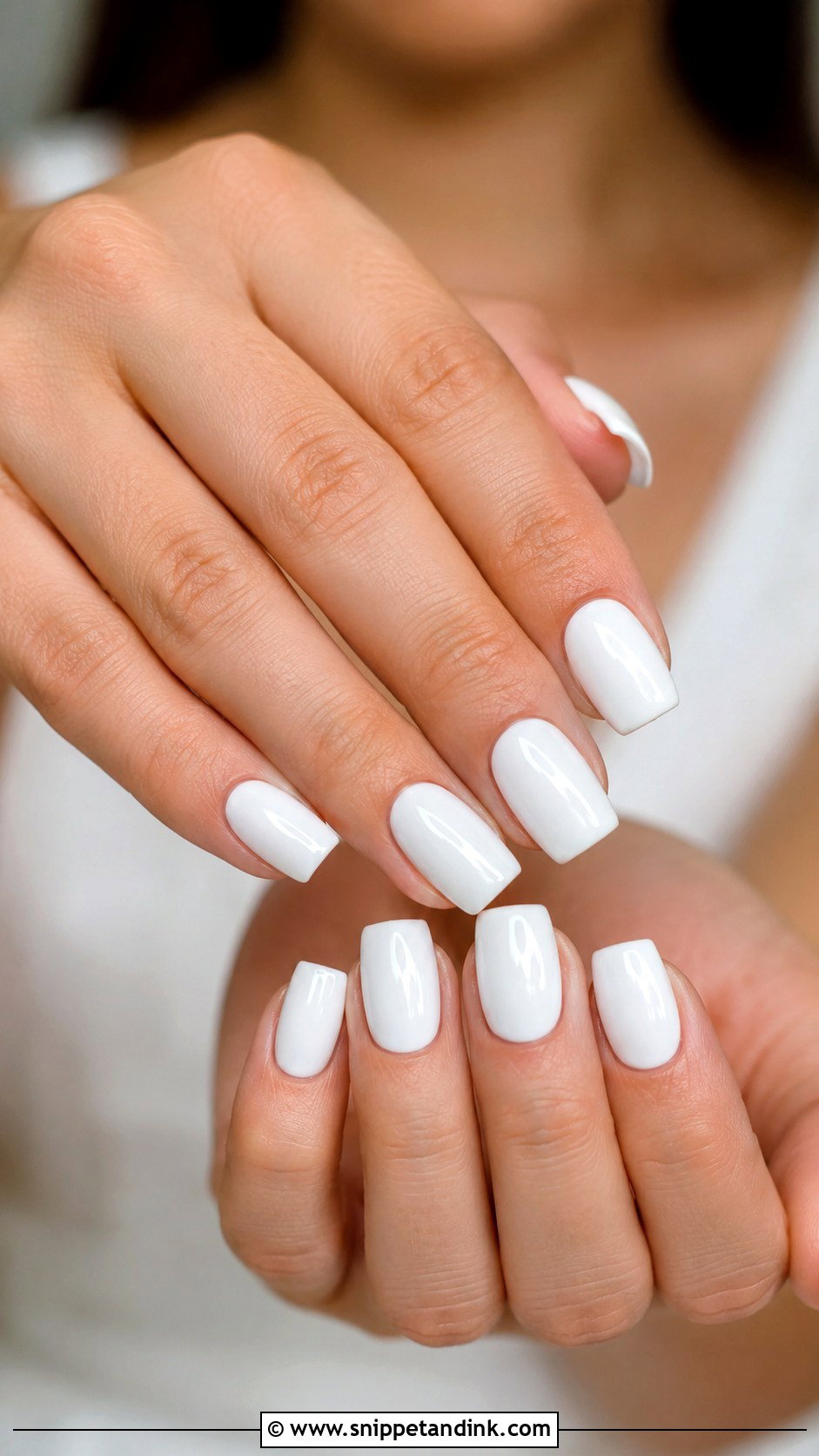 White Square Bridal Nails - Snippet and Ink - 20 White Nails for the Bride Wedding