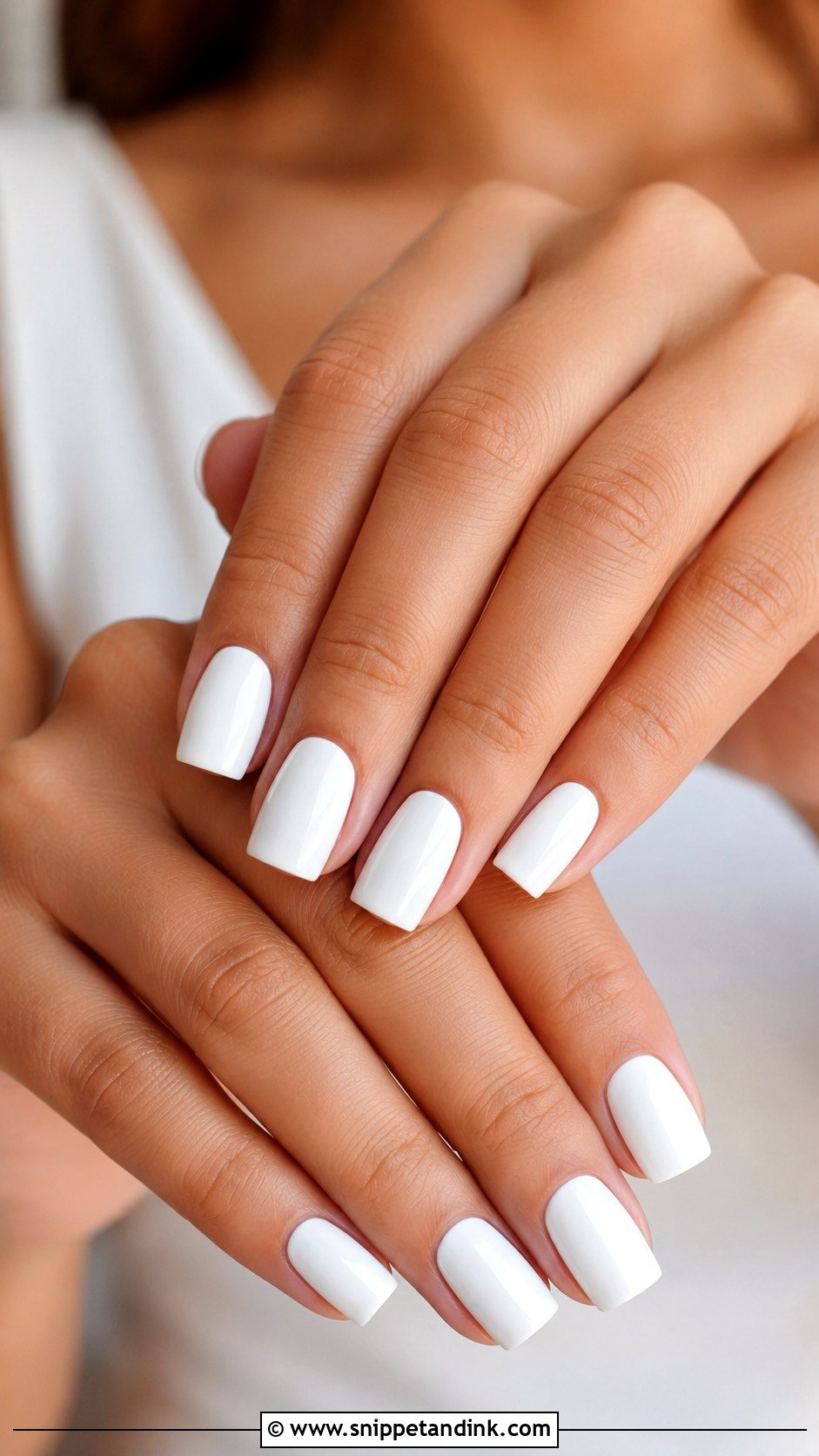 White Square Bridal Nails - Snippet and Ink - 20 White Bridal Wedding Nails