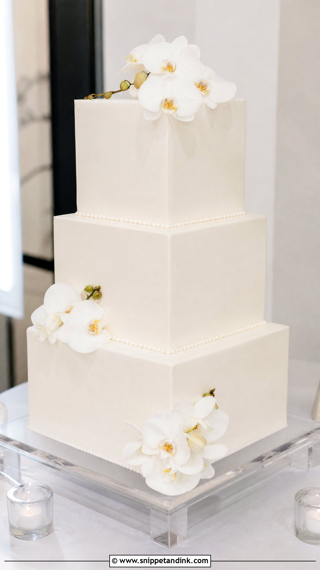 White Square Wedding Cake - Snippet and Ink - 30 White Cakes for Wedding