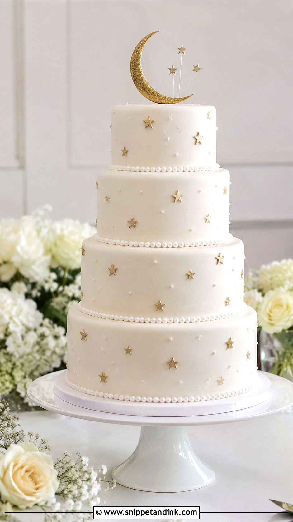 White Star Wedding Cake - Snippet and Ink - 20 Star Wedding Cake Ideas