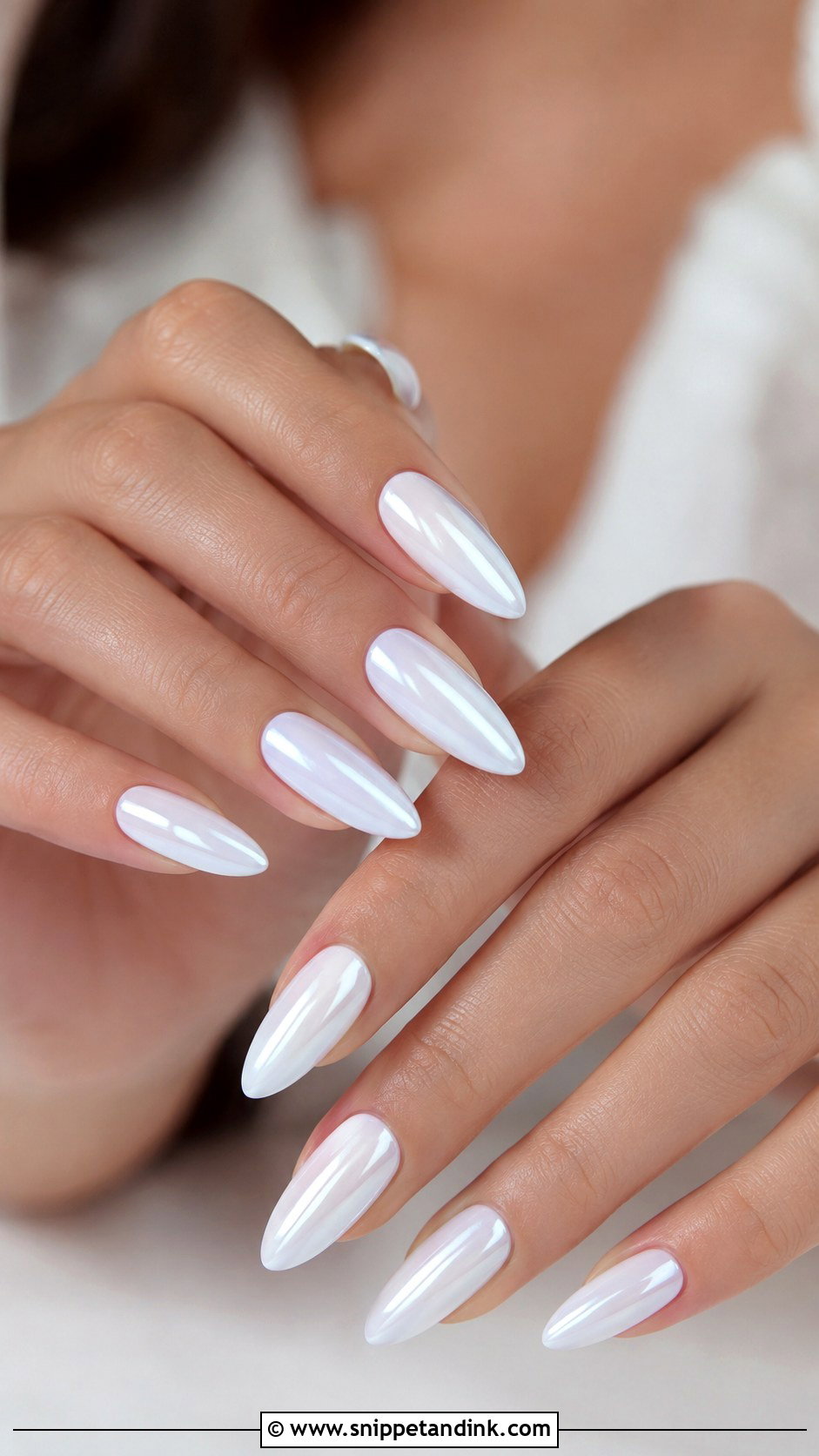 White Stiletto Wedding Nails - Snippet and Ink - 30 White Wedding Nails