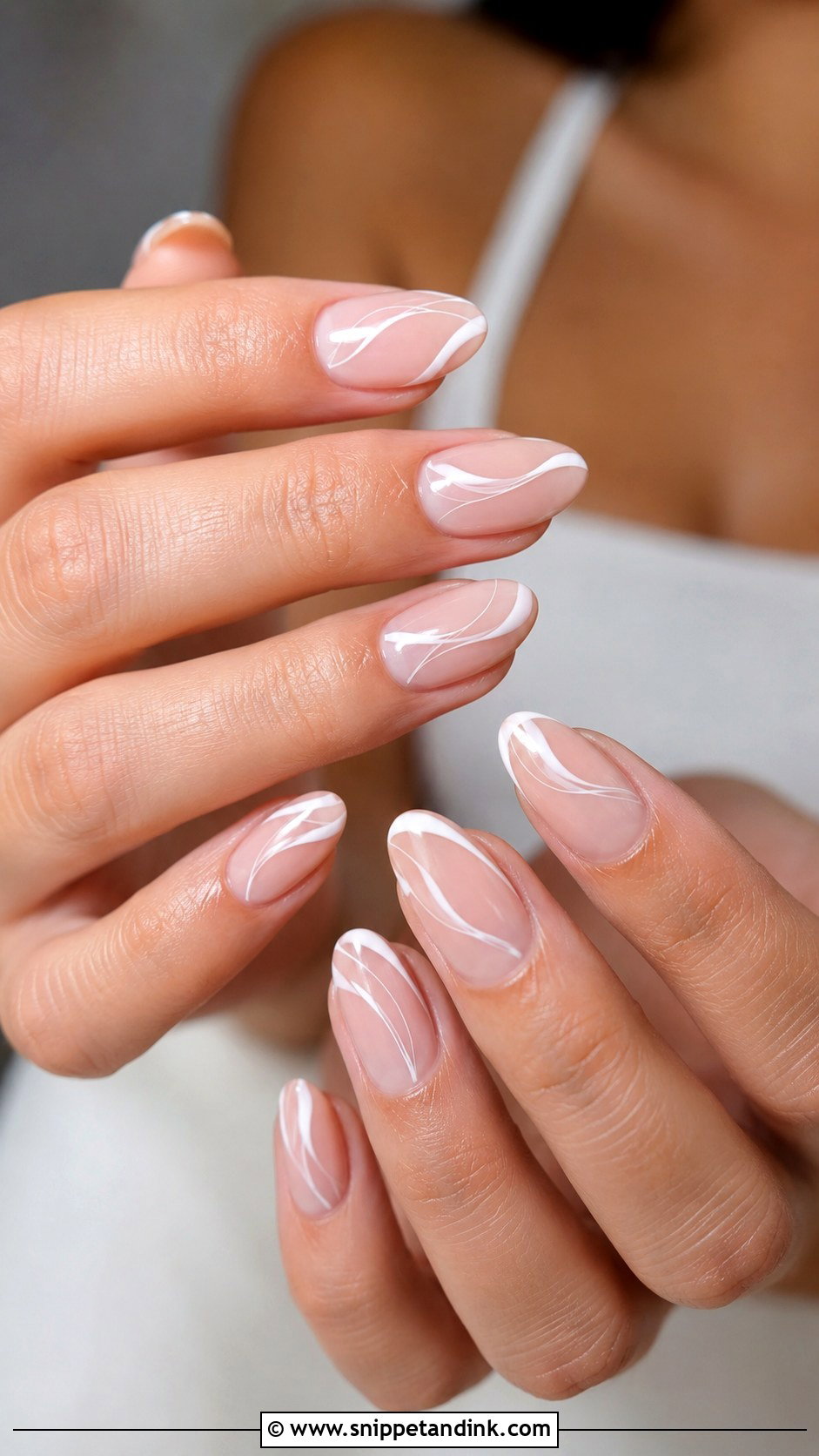 White Swirl Bridal Nails - Snippet and Ink - 20 Romantic Nails Brides