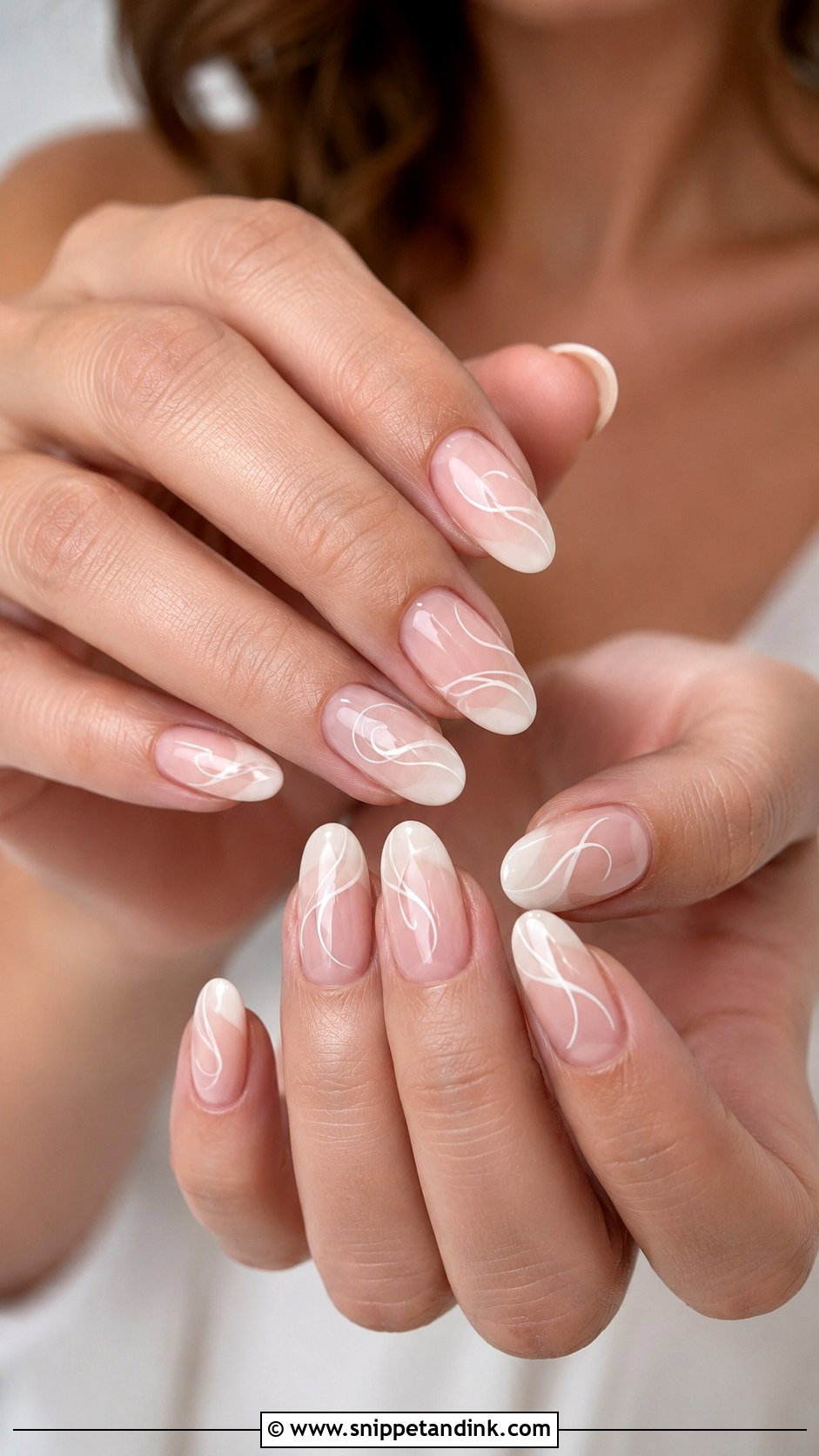 White Swirl Bridal Nails - Snippet and Ink - 20 White Nails for the Bride Wedding