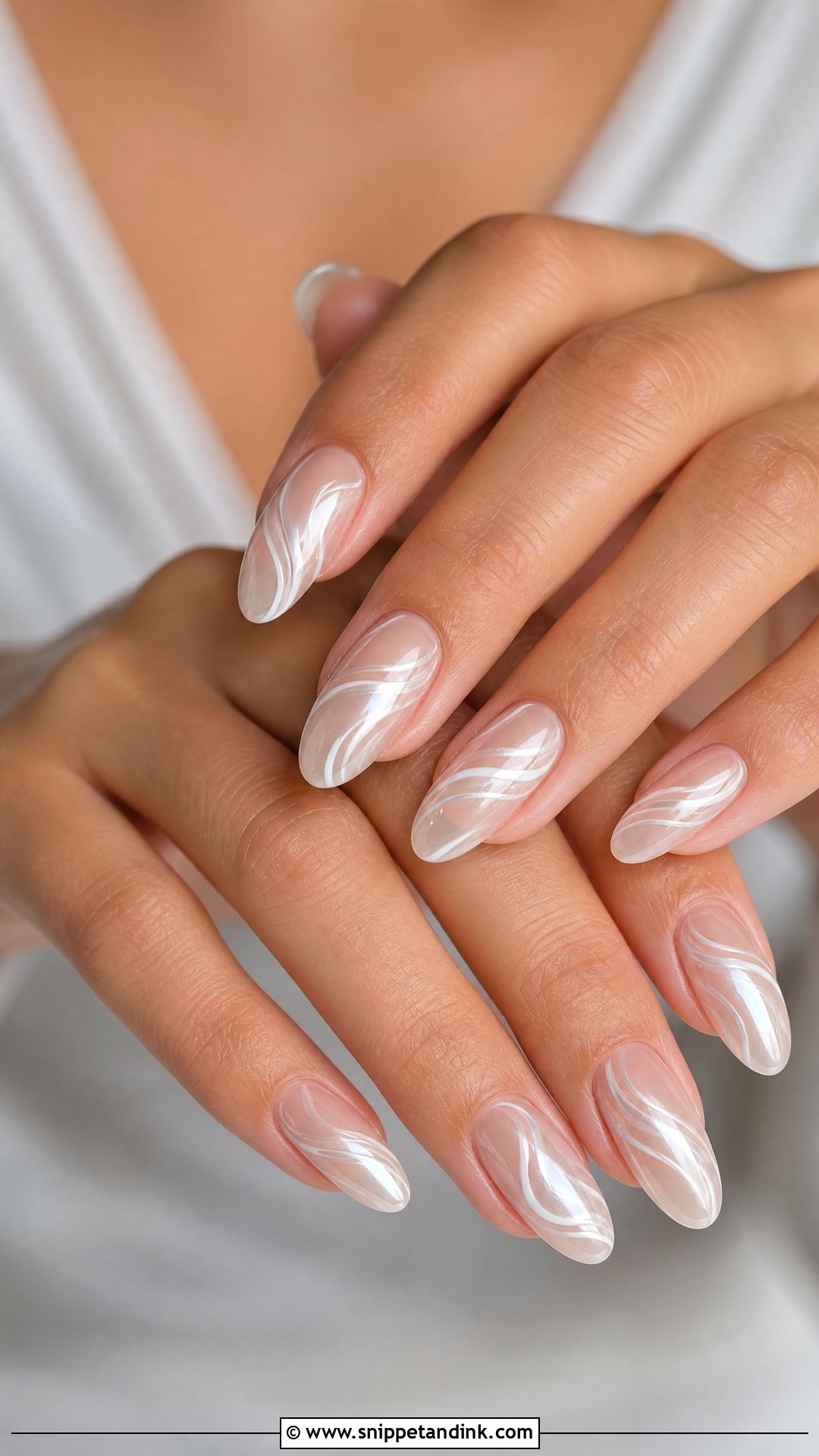 White Swirl Bridal Nails - Snippet and Ink - 25 White Bridal Nails