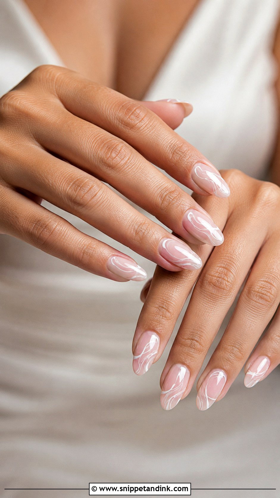 White Swirl Bridal Nails - Snippet and Ink - 30 Elegant Bridal Nails