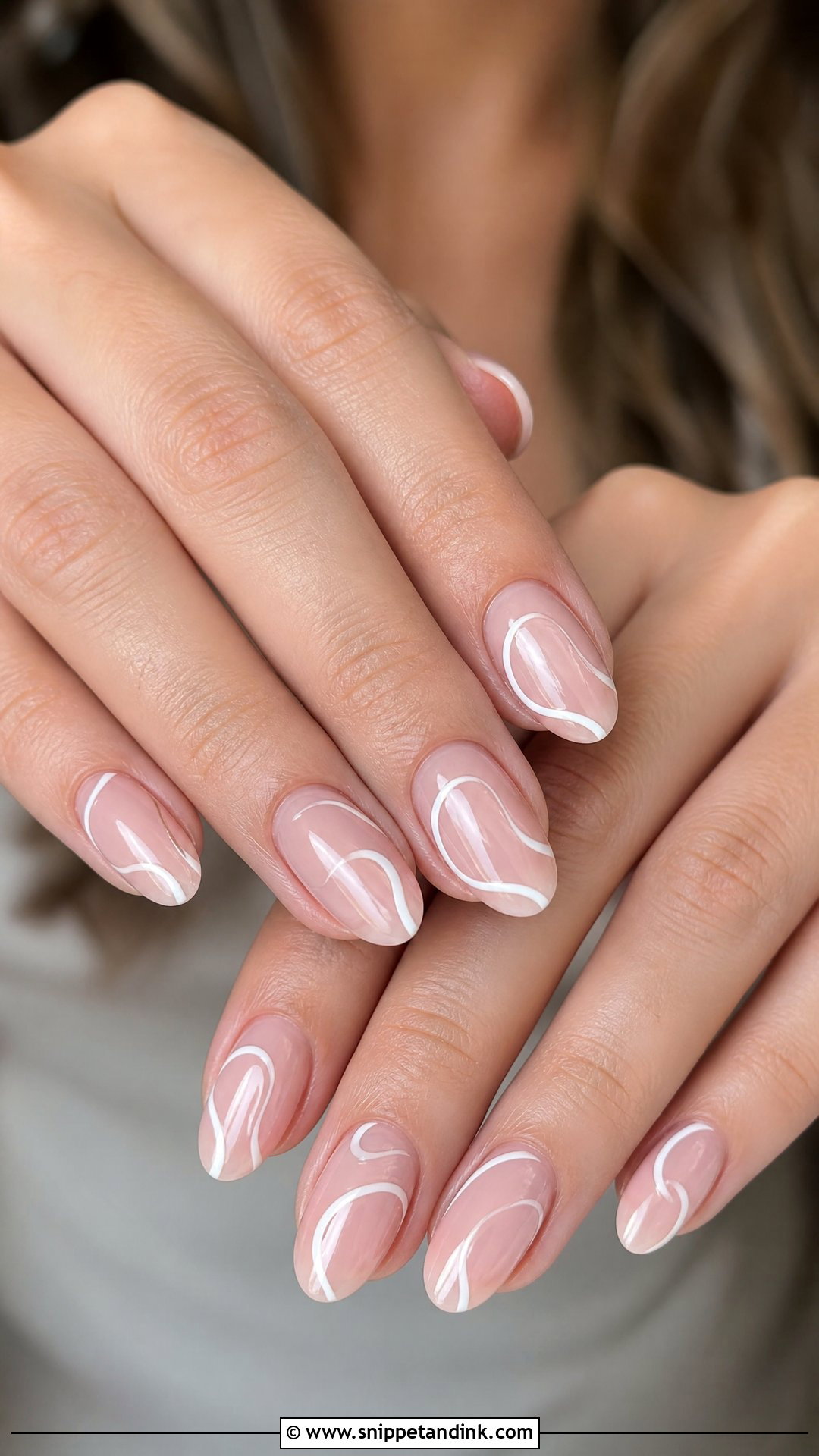 White Swirl Bridal Nails - Snippet and Ink - 35 Bridal Nails
