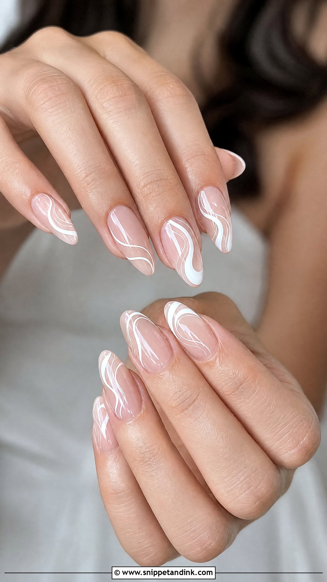 White Swirl Bridal Nails - Snippet and Ink - 35 Bridal Nails Designs