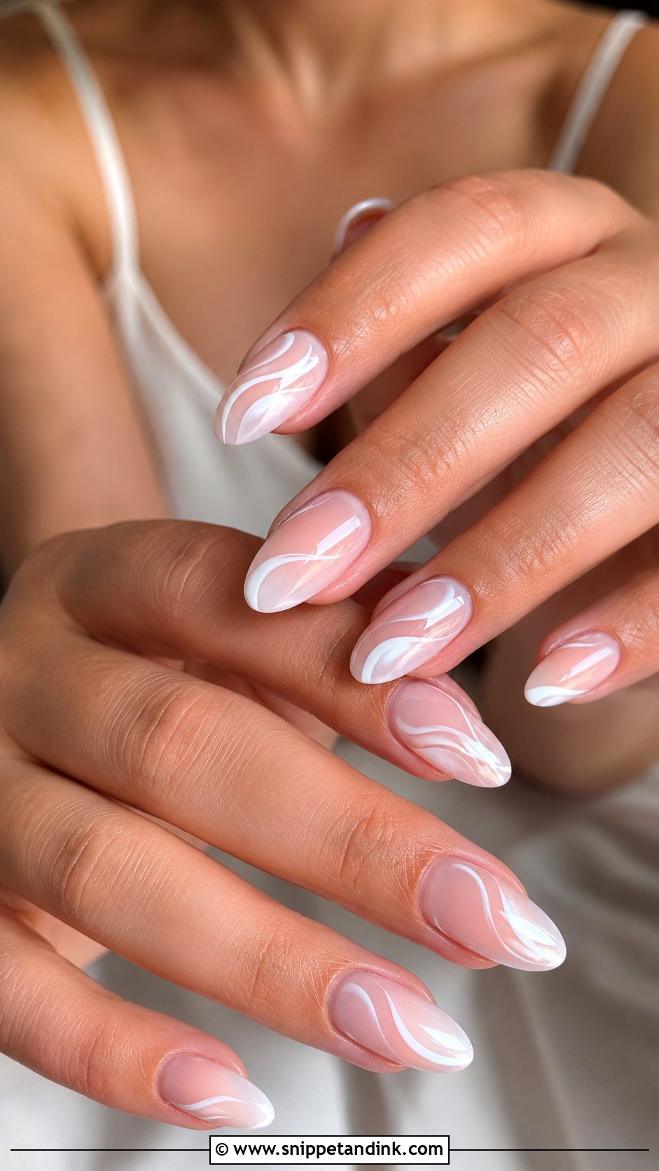 White Swirl Bridal Nails - Snippet and Ink - 20 Elegant Bridal Nail Designs Brides